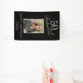 50 en Fabulous Elegant 50th Birthday Foto Spandoek (Insitu)