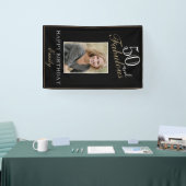 50 en Fabulous Elegant 50th Birthday Foto Spandoek (Beurs)
