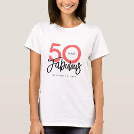 50 en Fabulous Elegant 50th Birthday T-shirt