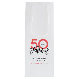 50 en Fabulous Elegant 50th Birthday Wijn Cadeautas