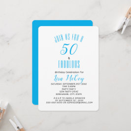 50. en Fabulous Elegant Birthday Party Invitation Kaart