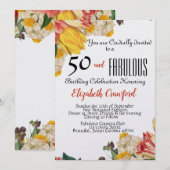 50 en Fabulous Elegant Birthday Party Kaart (Voorkant / Achterkant)