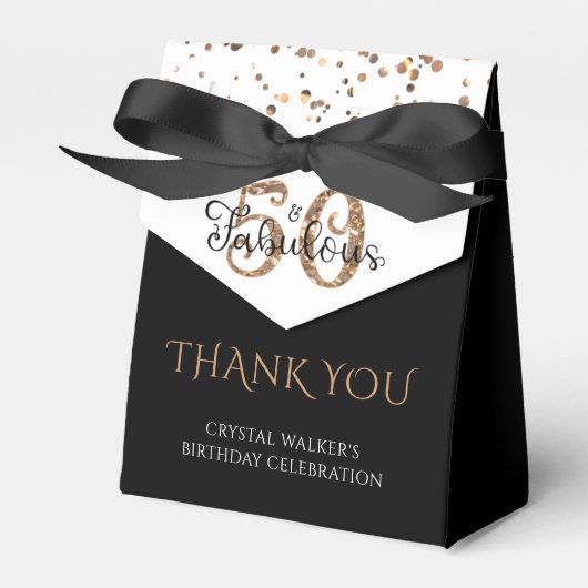 50 EN FABULOUS Elegant Black Gold Hartelijk dank Bedankdoosjes (Voorkant Zijde)