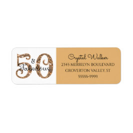 50 EN FABULOUS Elegant Copper Gold Return-adres Etiket