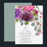 50 en Fabulous Elegant Floral 50th Birthday Kaart<br><div class="desc">50 en Fabulous Elegant Floral 50th Birthday Invitations zijn uitgerust met een stijlvolle waterverf bloem in roze,  paarse en bogundische roze roze,  met groene bloem. Voeg eenvoudig uw douanetekst voor uw vijftigste verjaardagsuitnodigingen toe. Gepersonaliseerd door de tekst in de tekstvakjes uit te geven verstrekt. Ontworpen door ©Evco Studio www.zazzle.com/store/evcostudio</div>