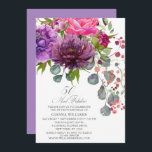 50 en Fabulous Elegant Floral 50th Birthday Kaart<br><div class="desc">50 en Fabulous Elegant Floral 50th Birthday Invitations zijn uitgerust met een stijlvolle waterverf bloem in roze,  paarse en bogundische roze roze,  met groene bloem. Voeg eenvoudig uw douanetekst voor uw vijftigste verjaardagsuitnodigingen toe. Gepersonaliseerd door de tekst in de tekstvakjes uit te geven verstrekt. Ontworpen door ©Evco Studio www.zazzle.com/store/evcostudio</div>