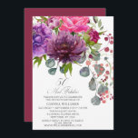 50 en Fabulous Elegant Floral 50th Birthday Kaart<br><div class="desc">50 en Fabulous Elegant Floral 50th Birthday Invitations zijn uitgerust met een stijlvolle waterverf bloem in roze,  paarse en bogundische roze roze,  met groene bloem. Voeg eenvoudig uw douanetekst voor uw vijftigste verjaardagsuitnodigingen toe. Gepersonaliseerd door de tekst in de tekstvakjes uit te geven verstrekt. Ontworpen door ©Evco Studio www.zazzle.com/store/evcostudio</div>