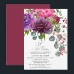 50 en Fabulous Elegant Floral 50th Birthday Kaart<br><div class="desc">50 en Fabulous Elegant Floral 50th Birthday Invitations zijn uitgerust met een stijlvolle waterverf bloem in roze,  paarse en bogundische roze roze,  met groene bloem. Voeg eenvoudig uw douanetekst voor uw vijftigste verjaardagsuitnodigingen toe. Gepersonaliseerd door de tekst in de tekstvakjes uit te geven verstrekt. Ontworpen door ©Evco Studio www.zazzle.com/store/evcostudio</div>