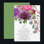 50 en Fabulous Elegant Floral 50th Birthday Kaart<br><div class="desc">50 en Fabulous Elegant Floral 50th Birthday Invitations zijn uitgerust met een stijlvolle waterverf bloem in roze,  paarse en bogundische roze roze,  met groene bloem. Voeg eenvoudig uw douanetekst voor uw vijftigste verjaardagsuitnodigingen toe. Gepersonaliseerd door de tekst in de tekstvakjes uit te geven verstrekt. Ontworpen door ©Evco Studio www.zazzle.com/store/evcostudio</div>