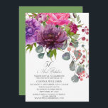 50 en Fabulous Elegant Floral 50th Birthday Kaart<br><div class="desc">50 en Fabulous Elegant Floral 50th Birthday Invitations zijn uitgerust met een stijlvolle waterverf bloem in roze,  paarse en bogundische roze roze,  met groene bloem. Voeg eenvoudig uw douanetekst voor uw vijftigste verjaardagsuitnodigingen toe. Gepersonaliseerd door de tekst in de tekstvakjes uit te geven verstrekt. Ontworpen door ©Evco Studio www.zazzle.com/store/evcostudio</div>