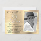 50 en Fabulous Elegant Gold Foto Kaart (Voorkant)