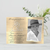 50 en Fabulous Elegant Gold Foto Kaart (Staand voorkant)