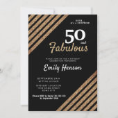 50 en Fabulous Elegant Gold Glitter 50e verjaardag Kaart (Voorkant)