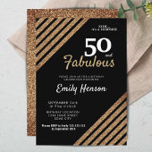 50 en Fabulous Elegant Gold Glitter 50e verjaardag Kaart