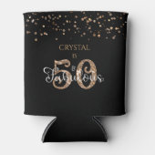 50 EN FABULOUS Elegant Koper Goud Confetti Zwart Blikjeskoeler (Voorkant)