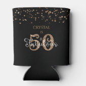 50 EN FABULOUS Elegant Koper Goud Confetti Zwart Blikjeskoeler (Achterkant)