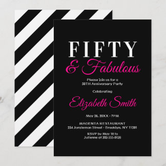 50 en Fabulous Elegant Lichtroze 50e Verjaardag Kaart