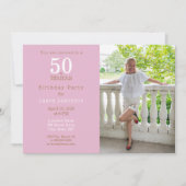 50 en Fabulous Elegant Paarse 50ste Verjaardagsfee Kaart (Voorkant)