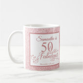 50 en Fabulous Elegant Roos Glitter Koffiemok (Links)