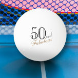 50 en Fabulous Elegant Script 50th Birthday Pingpongbal<br><div class="desc">50 en Fabulous Elegant Script 50th Birthday Ping Pong Ball. Het ontwerp heeft een leuk citaat 50 en Fabulous in een trendy zwart-gouden manuscript. U kunt het leeftijdsnummer wijzigen.</div>