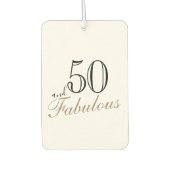 50 en Fabulous Elegant Script Birthday Foto Luchtverfrisser (Voorkant)