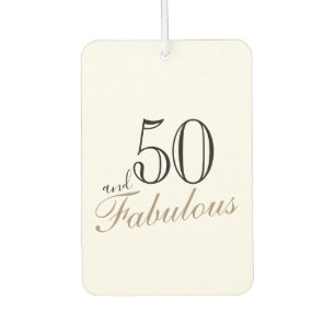 50 en Fabulous Elegant Script Birthday Foto Luchtverfrisser