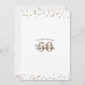 50 EN FABULOUS Elegant Script Black Gold Confetti Kaart (Achterkant)