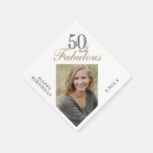50 en Fabulous Elegant Script Photo 50th Birthday Servet (Hoek)