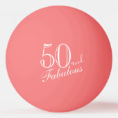 50 en Fabulous Elegant Script Pink 50th Birthday Pingpongbal (Voorkant)