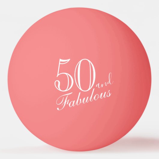 50 en Fabulous Elegant Script Pink 50th Birthday Pingpongbal (Voorkant)