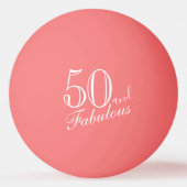 50 en Fabulous Elegant Script Pink 50th Birthday Pingpongbal (Achterkant)