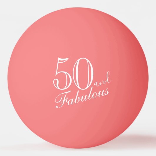 50 en Fabulous Elegant Script Pink 50th Birthday Pingpongbal (Achterkant)