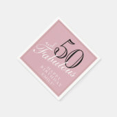 50 en Fabulous Elegant Script Pink 50th Birthday Servet (Hoek)