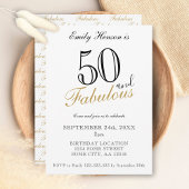 50 en Fabulous Elegant Script Verjaardag Kaart