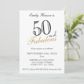 50 en Fabulous Elegant Script Verjaardag Kaart (Staand voorkant)