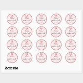 50 en Fabulous Elegant Sparkle Roos Roze Glitter Ronde Sticker (Vel)