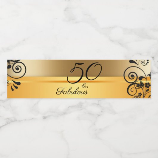 50 en Fabulous Elegant Waterfles Etiket (Enkel label)