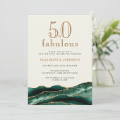 50 en Fabulous Emerald Green Agate 50th Birthday Kaart (Staand voorkant)