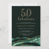 50 en Fabulous Emerald Green Agate 50th Birthday Kaart (Voorkant)