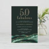 50 en Fabulous Emerald Green Agate 50th Birthday Kaart (Staand voorkant)