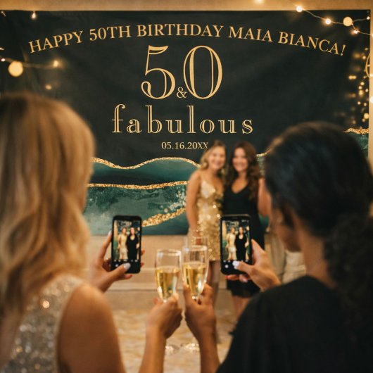 50 en Fabulous Emerald Green Agate 50th Birthday Spandoek