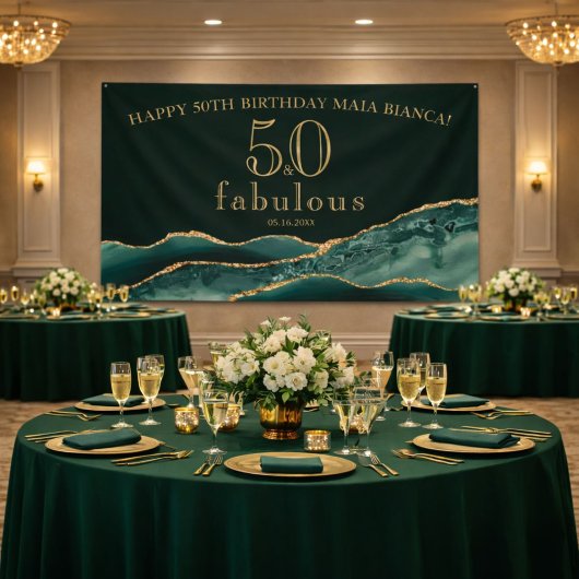 50 en Fabulous Emerald Green Agate 50th Birthday Spandoek