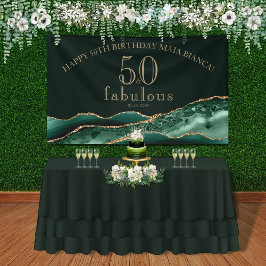 50 en Fabulous Emerald Green Agate 50th Birthday Spandoek