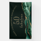 50 en Fabulous Emerald Green Agate 50th Birthday Spandoek (Verticaal)