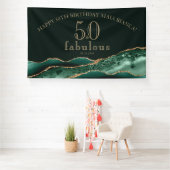 50 en Fabulous Emerald Green Agate 50th Birthday Spandoek (Insitu)