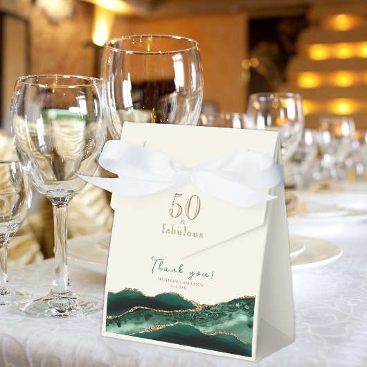 50 en Fabulous Emerald Green Gold Agaat Dank u Bedankdoosjes