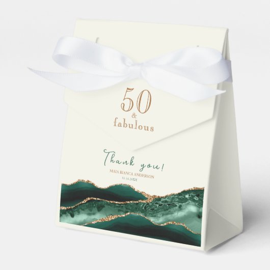 50 en Fabulous Emerald Green Gold Agaat Dank u Bedankdoosjes (Voorkant Zijde)
