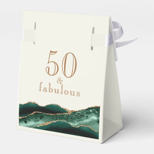 50 en Fabulous Emerald Green Gold Agaat Dank u Bedankdoosjes (Achterkant)