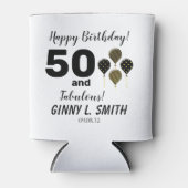 50 en Fabulous Fiftieth Birthday Koelbox Favor Blikjeskoeler (Voorkant)