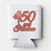 50 en Fabulous Flamingo Thema Verjaardagsfeest Blikjeskoeler (Achterkant)